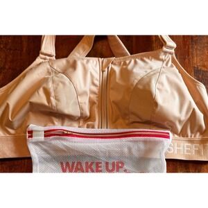 SHEFIT Ultimate SportsBra 4Luxe SandNude High Impact Zip Front Adjustable 110002